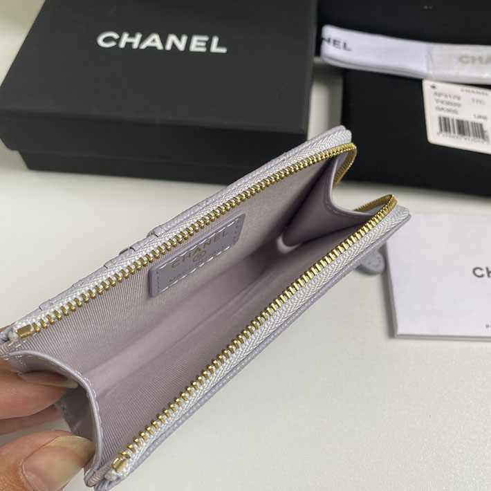 最高級シャネルスーパーコピー シャネルカードケースコピー クラシック ジップ カードケース グレー AP3179 B10583 NR652 キャビアスキン ゴールド金具 - 画像 (3)