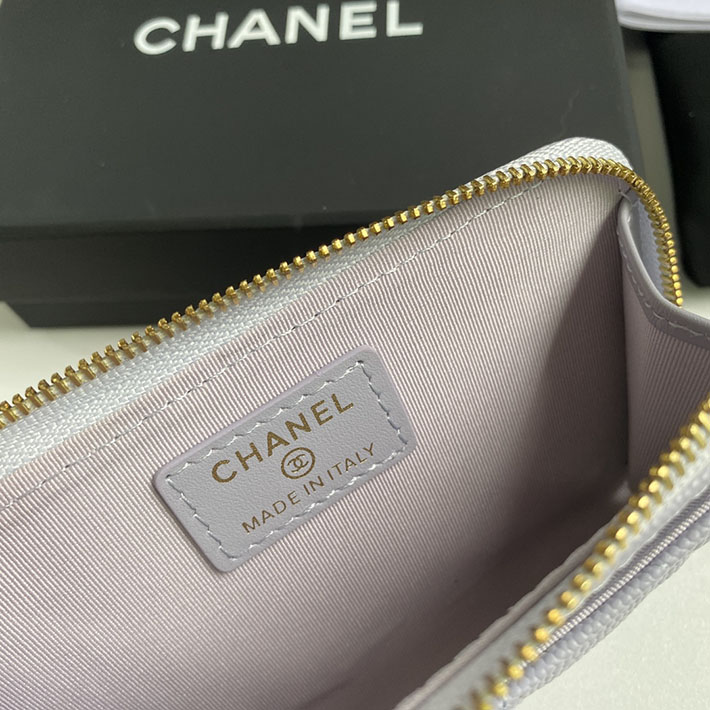 最高級シャネルスーパーコピー シャネルカードケースコピー クラシック ジップ カードケース グレー AP3179 B10583 NR652 キャビアスキン ゴールド金具 - 画像 (2)