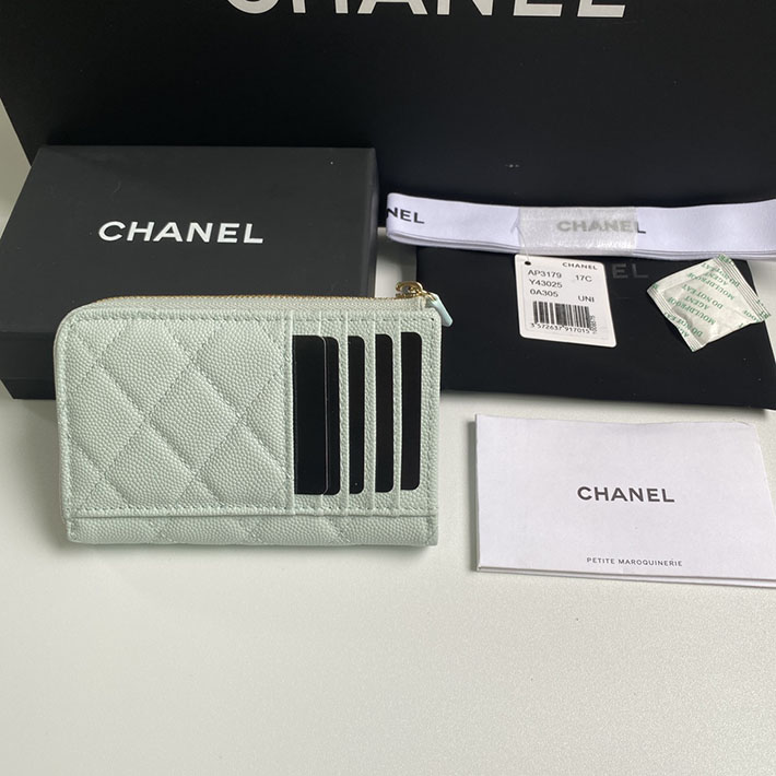 最高級シャネルスーパーコピー シャネルカードケースコピー クラシック ジップ カードケース グレー AP3179 B10583 NL303 キャビアスキン ゴールド金具 - 画像 (8)