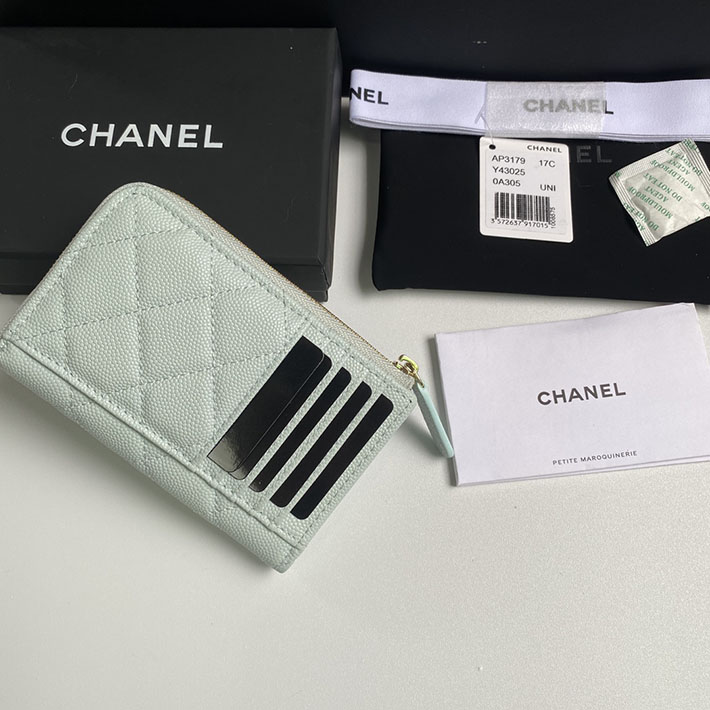 最高級シャネルスーパーコピー シャネルカードケースコピー クラシック ジップ カードケース グレー AP3179 B10583 NL303 キャビアスキン ゴールド金具 - 画像 (6)