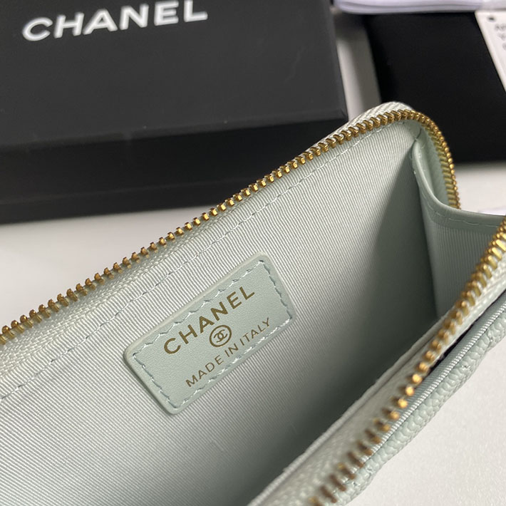 最高級シャネルスーパーコピー シャネルカードケースコピー クラシック ジップ カードケース グレー AP3179 B10583 NL303 キャビアスキン ゴールド金具 - 画像 (2)