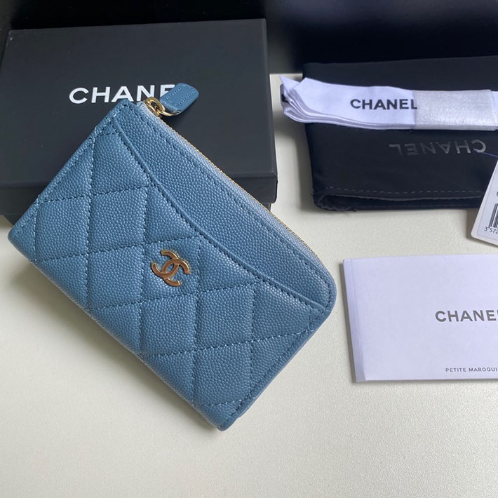 最高級シャネルスーパーコピー シャネルカードケースコピー クラシック ジップ カードケース グレー AP3179 B10583 N0195 キャビアスキン ゴールド金具 - 画像 (8)