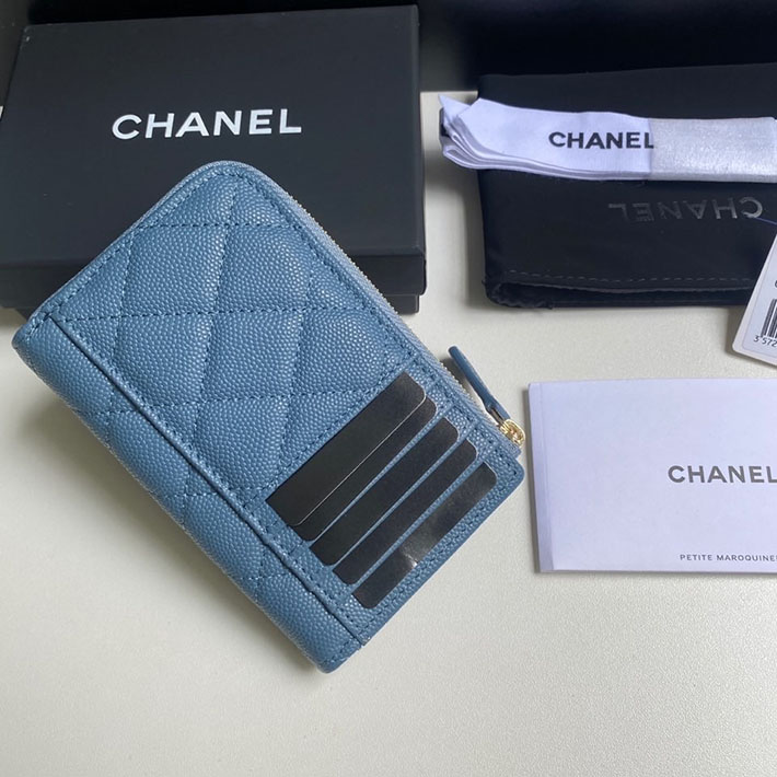 最高級シャネルスーパーコピー シャネルカードケースコピー クラシック ジップ カードケース グレー AP3179 B10583 N0195 キャビアスキン ゴールド金具 - 画像 (7)