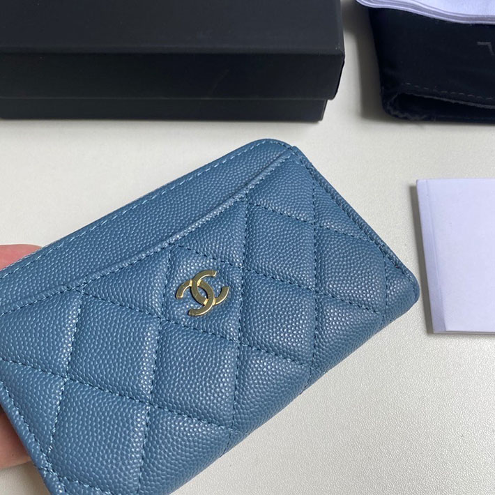 最高級シャネルスーパーコピー シャネルカードケースコピー クラシック ジップ カードケース グレー AP3179 B10583 N0195 キャビアスキン ゴールド金具 - 画像 (6)