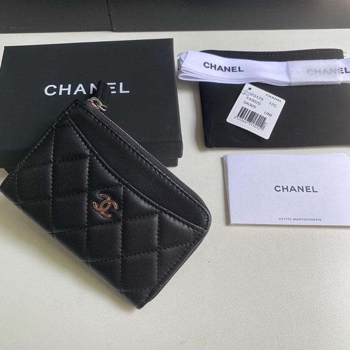 最高級シャネルスーパーコピー シャネルカードケースコピー クラシック ジップ カードケース ブラック AP3179 B10583 94305 ラムスキン シルバー金具 - 画像 (8)