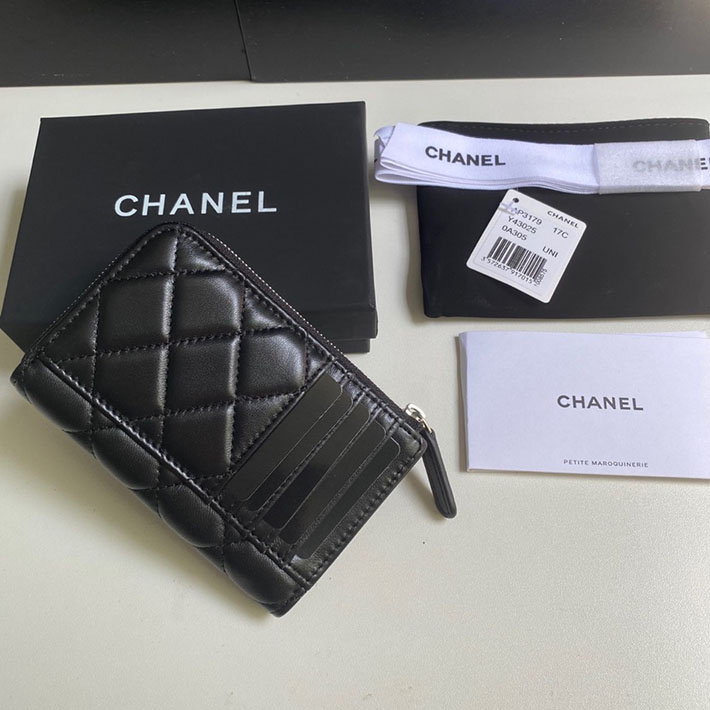 最高級シャネルスーパーコピー シャネルカードケースコピー クラシック ジップ カードケース ブラック AP3179 B10583 94305 ラムスキン シルバー金具 - 画像 (7)