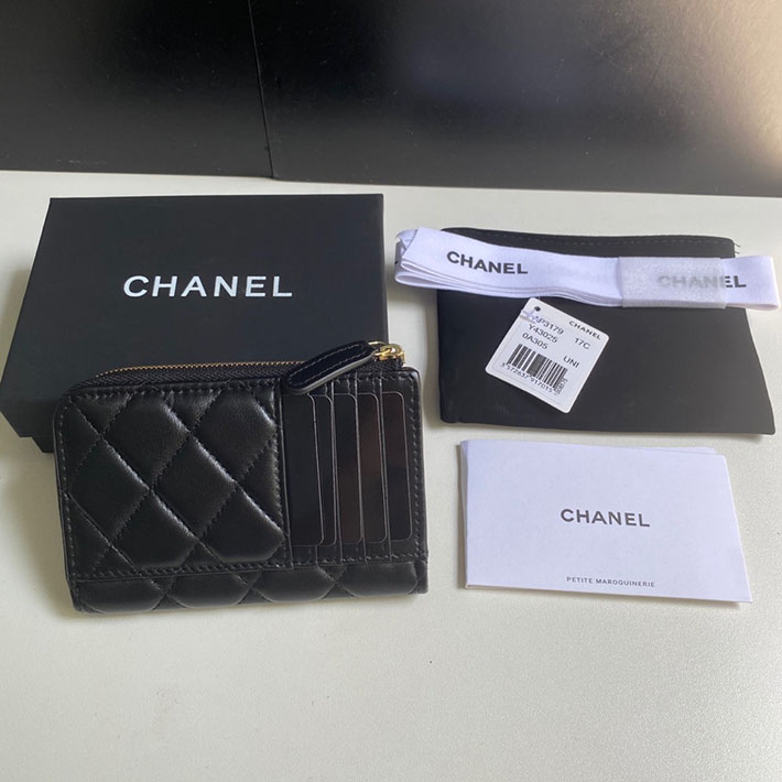 最高級シャネルスーパーコピー シャネルカードケースコピー クラシック ジップ カードケース ブラック AP3179 B10583 94305 ラムスキン ゴールド金具 - 画像 (9)