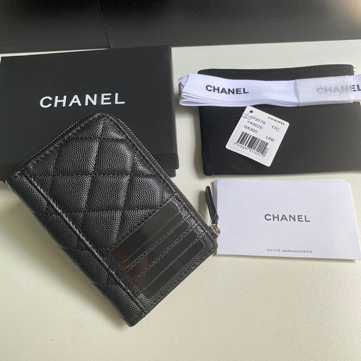 最高級シャネルスーパーコピー シャネルカードケースコピー クラシック ジップ カードケース ブラック AP3179 B10583 94305 キャビアスキン シルバー金具 - 画像 (7)