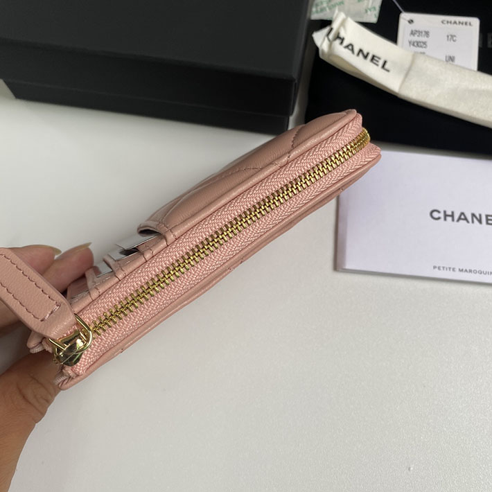 最高級シャネルスーパーコピー シャネルカードケースコピー CHANEL 19 ジップ コインパース ピンク AP2086 B04852 NG750 ラムスキン ゴールド金具 - 画像 (4)