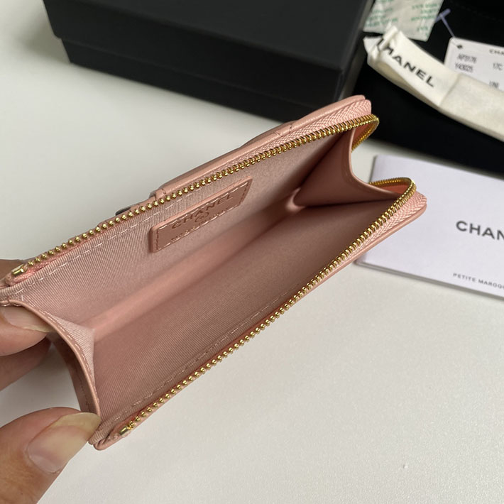 最高級シャネルスーパーコピー シャネルカードケースコピー CHANEL 19 ジップ コインパース ピンク AP2086 B04852 NG750 ラムスキン ゴールド金具 - 画像 (3)