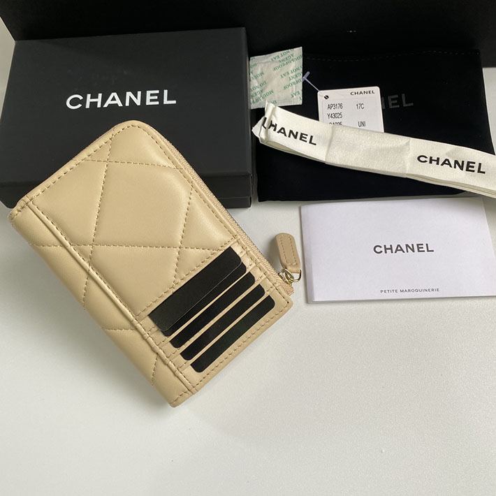 最高級シャネルスーパーコピー シャネルカードケースコピー CHANEL 19 ジップ コインパース ベージュ AP2086 B04852 NZG75 ラムスキン ゴールド金具 - 画像 (7)