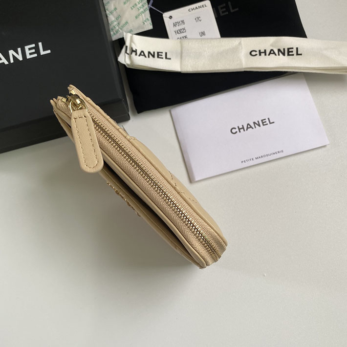 最高級シャネルスーパーコピー シャネルカードケースコピー CHANEL 19 ジップ コインパース ベージュ AP2086 B04852 NZG75 ラムスキン ゴールド金具 - 画像 (4)