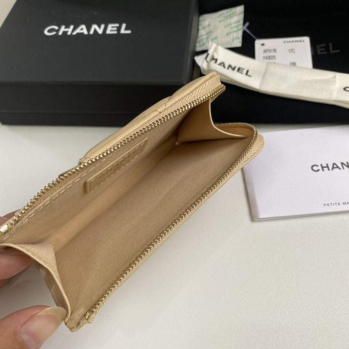 最高級シャネルスーパーコピー シャネルカードケースコピー CHANEL 19 ジップ コインパース ベージュ AP2086 B04852 NZG75 ラムスキン ゴールド金具 - 画像 (3)