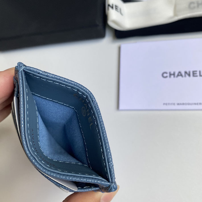 最高級シャネルスーパーコピー シャネルカードケースコピー クラシックカード ホルダー ブルー AP3595 B10583 N0195 キャビアスキン ゴールド金具 - 画像 (4)