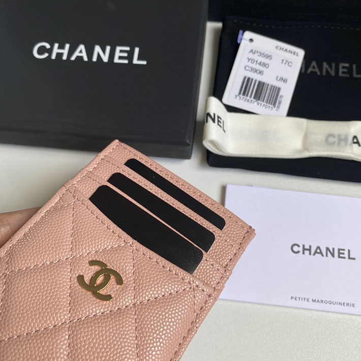 最高級シャネルスーパーコピー シャネルカードケースコピー クラシックカード ホルダー ピンク AP3595 B10583 NG750 キャビアスキン ゴールド金具 - 画像 (6)