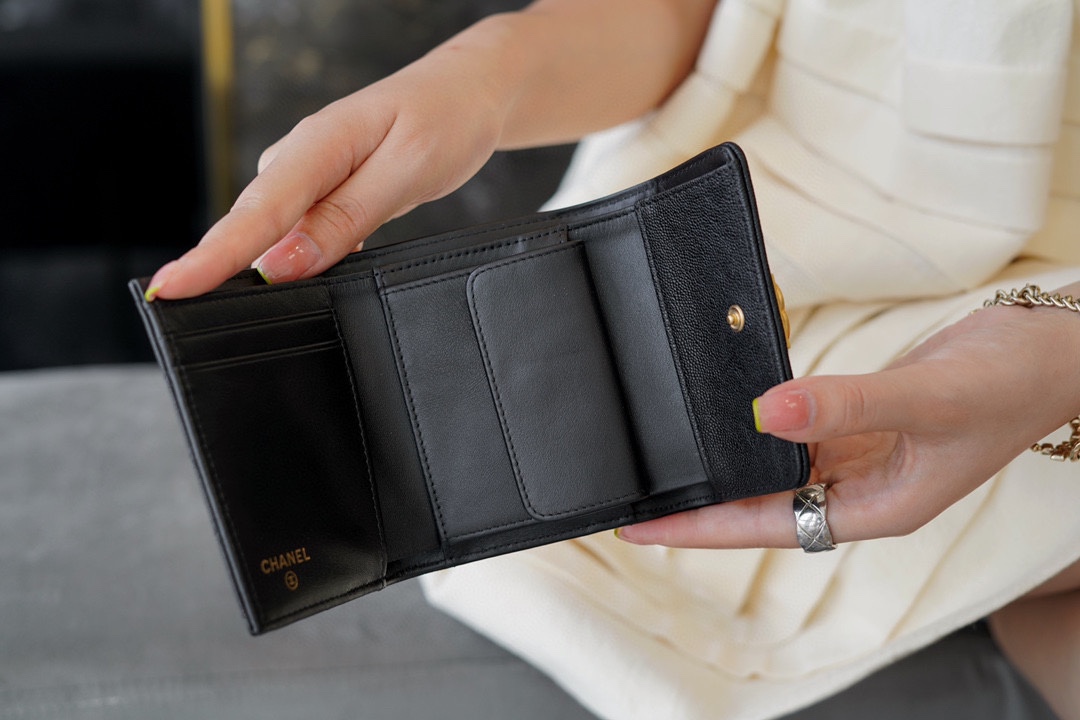 最高級シャネルスーパーコピー シャネルカードケースコピー カードホルダー BOY CHANEL ボーイシャネル ブラック A80603 B01490 94305 キャビアスキン ゴールド金具 - 画像 (4)