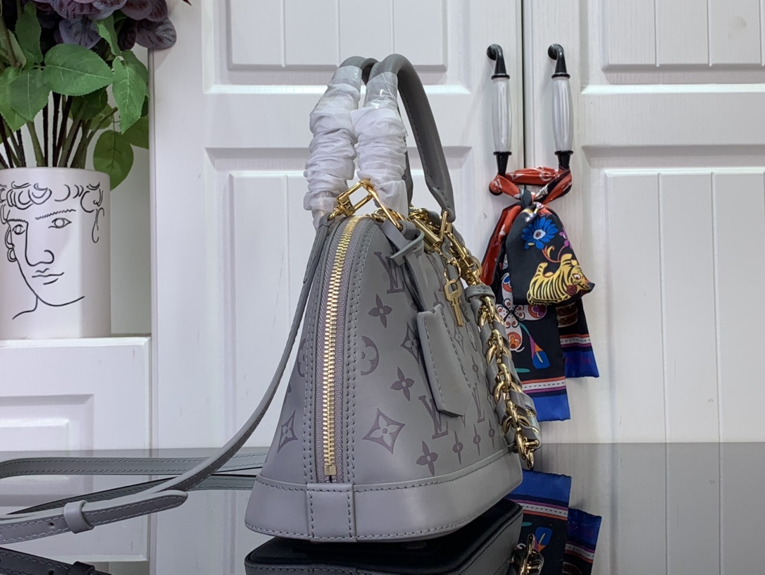 ルイヴィトン ハンドバッグ 新作 2024秋冬新作 アルマ BB トリアノン グレー M12561 カーフレザー ゴールド金具 - 画像 (9)