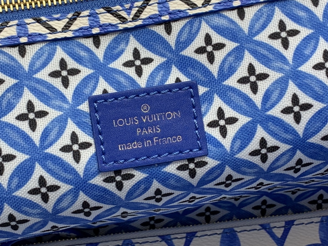 ルイヴィトン トートバッグ 新作 ネヴァーフル MM LV バイザプール ブルー ホワイト M22979 モノグラム キャンバス ゴールド金具 - 画像 (2)