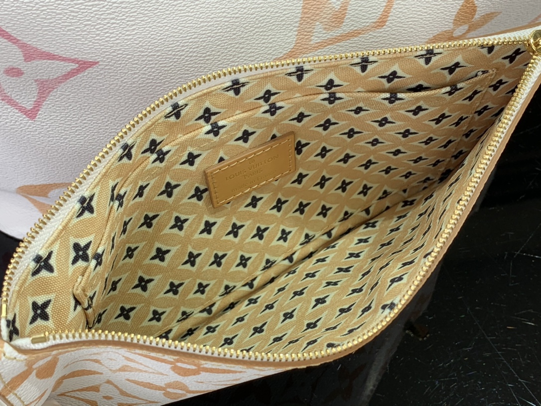 ルイヴィトン トートバッグ 新作 ネヴァーフル MM LV バイザプール ベージュ×ホワイト×ピンク M22978 モノグラム キャンバス ゴールド金具 - 画像 (5)