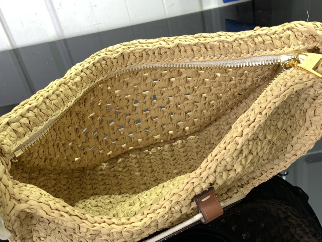 ルイヴィトン ショルダーバッグ 新作 クロワッサン ナチュラル / タン M24811 ナチュラルラフィア 100% ゴールド金具 - 画像 (2)