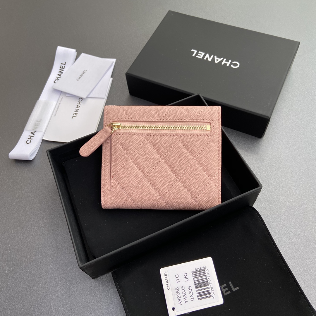 最高級シャネルスーパーコピー シャネル財布コピー 三つ折り財布 マトラッセ ココマーク ピンク A82288 Y01295 NG750 キャビアスキン ゴールド金具 - 画像 (9)