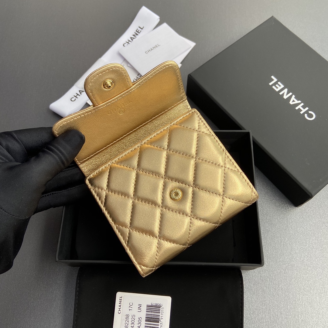 最高級シャネルスーパーコピー シャネル財布コピー 三つ折り財布 マトラッセ ココマーク ゴールド A82288 Y01295 NG754 キャビアスキン ゴールド金具 - 画像 (5)