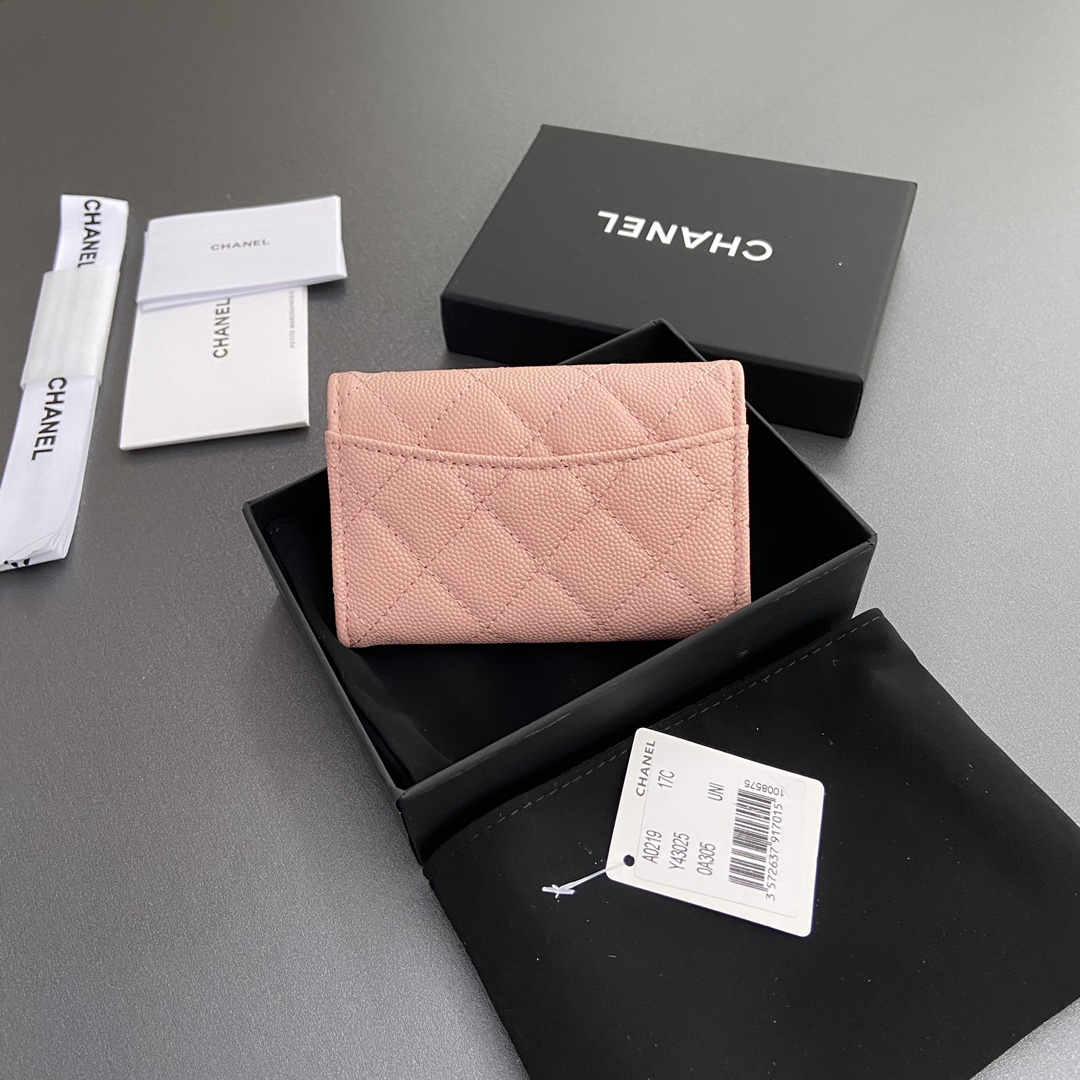 最高級シャネルスーパーコピー シャネルカードケースコピー マトラッセ カードケース ピンク AP0214 Y01864 NG750 キャビアスキン ゴールド金具 - 画像 (9)