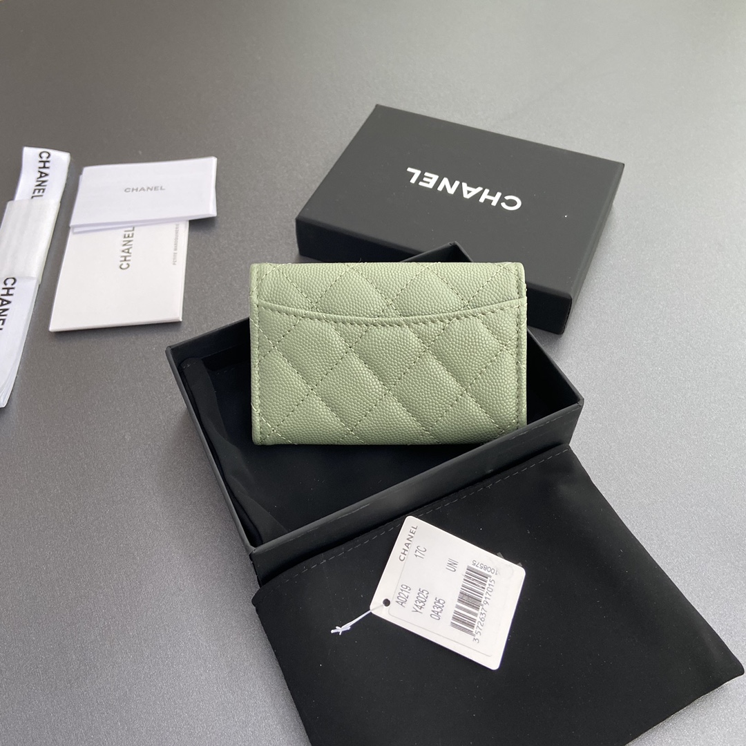 最高級シャネルスーパーコピー シャネルカードケースコピー マトラッセ カードケース カーキ AP0214 Y01864 88888 キャビアスキン ゴールド金具 - 画像 (9)