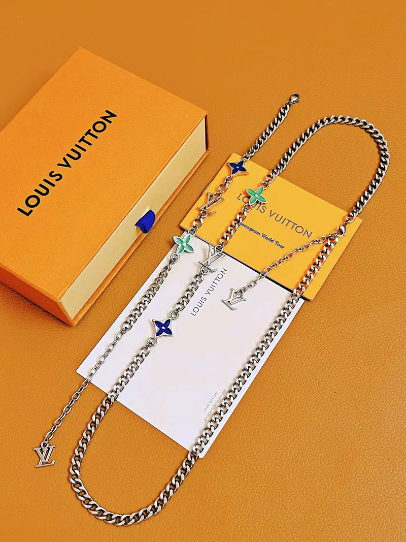 最高級ルイヴィトンスーパーコピー ルイヴィトンネックレスコピー Monogram Row Necklace M01949 シルバー - 画像 (6)