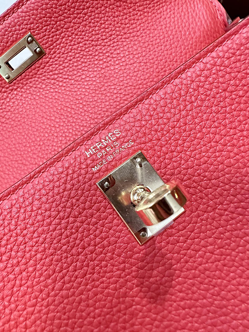 最高級エルメススーパーコピー ケリー25コピー ケリー25 内縫い ルージュドクール トゴ ゴールド金具 - 画像 (8)