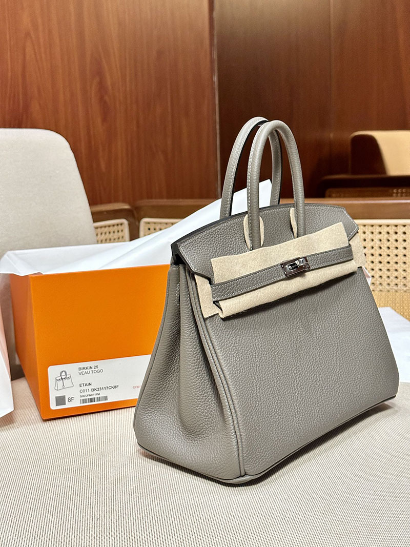 最高級エルメススーパーコピー バーキン25コピー バーキン25 エタン トゴ シルバー金具 - 画像 (5)