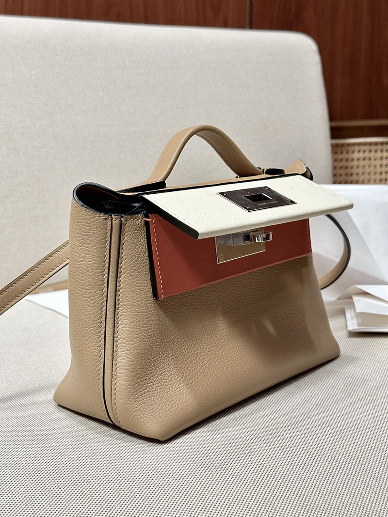 最高級エルメススーパーコピー ヴァンキャトルコピー 24/24 21 ミニ ヴァンキャトル チャイxナタ エバーカラー/スイフト シルバー金具 - 画像 (5)