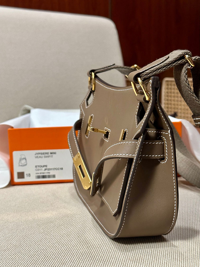 最高級エルメススーパーコピー ジプシエールコピー ジプシエール ミニ エトゥープ スイフト ゴールド金具 - 画像 (2)