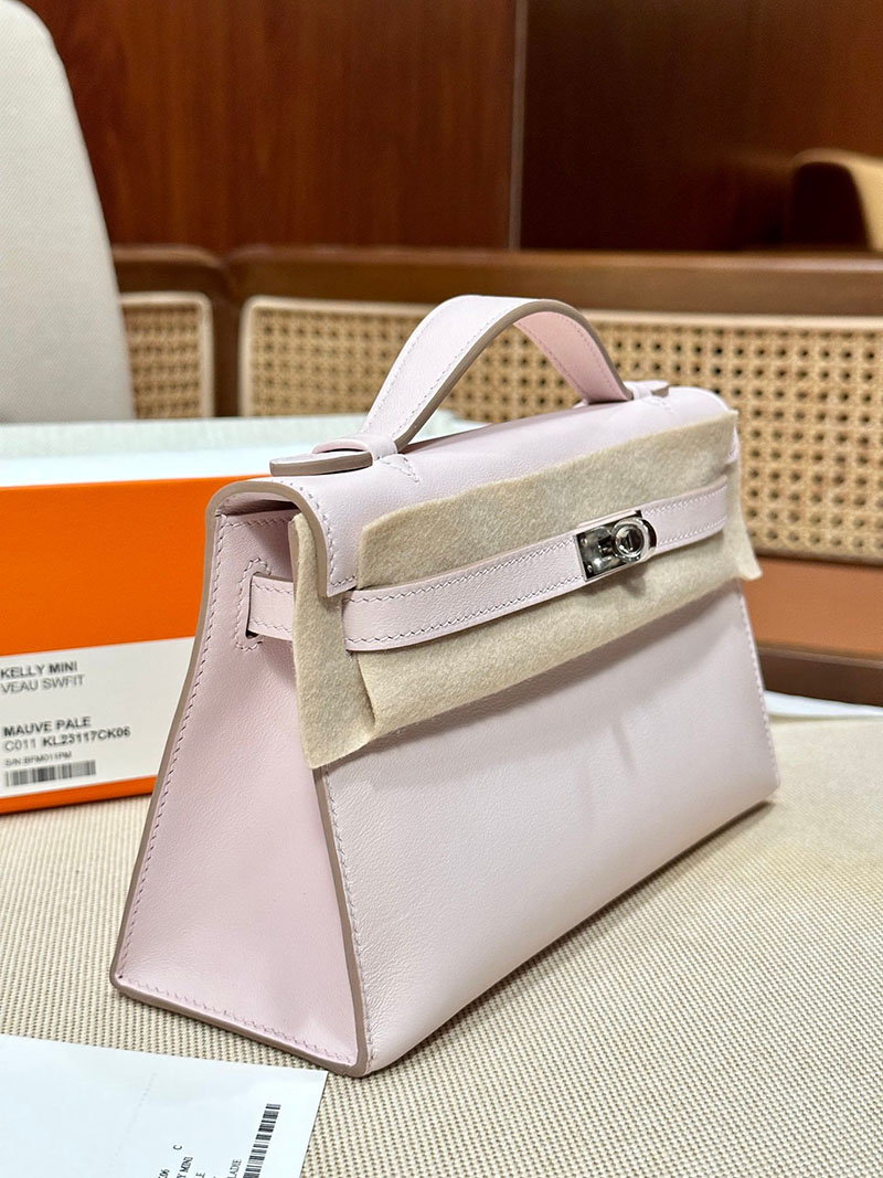 最高級エルメススーパーコピー ポシェットケリーコピー ポシェットケリー モーヴペール スイフト シルバー金具 - 画像 (8)