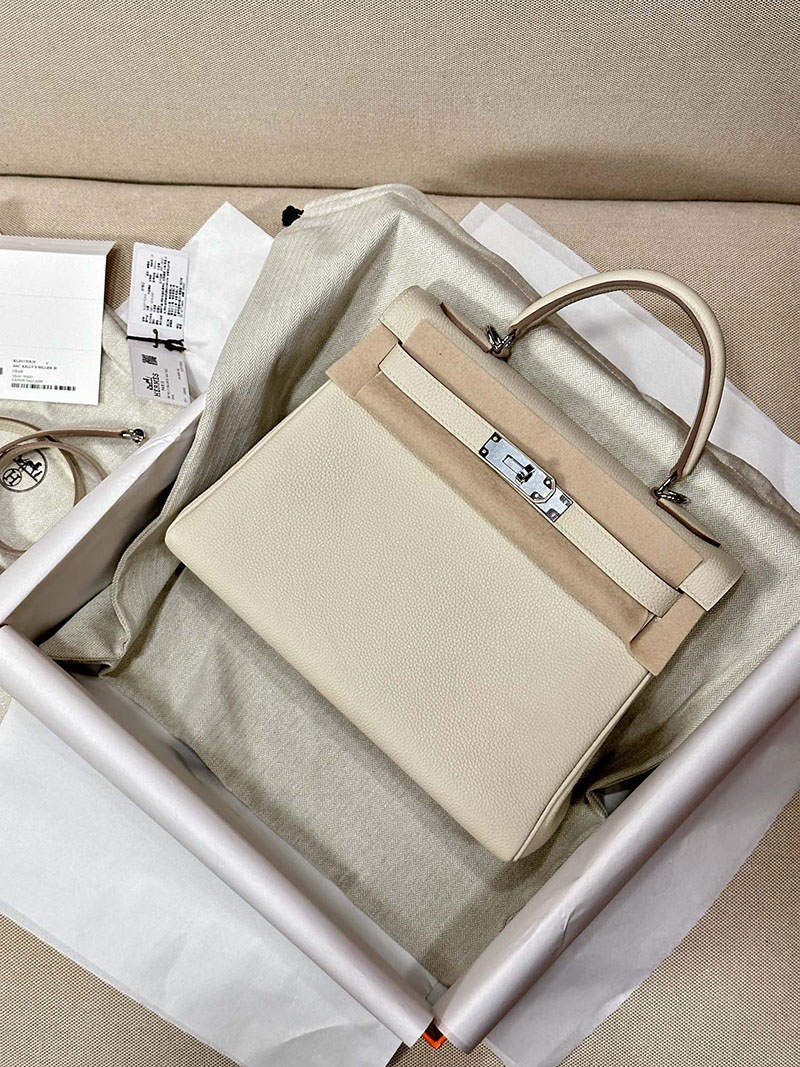 最高級エルメススーパーコピー ケリー28コピー ケリー28 内縫い クレ トゴ シルバー金具 - 画像 (4)