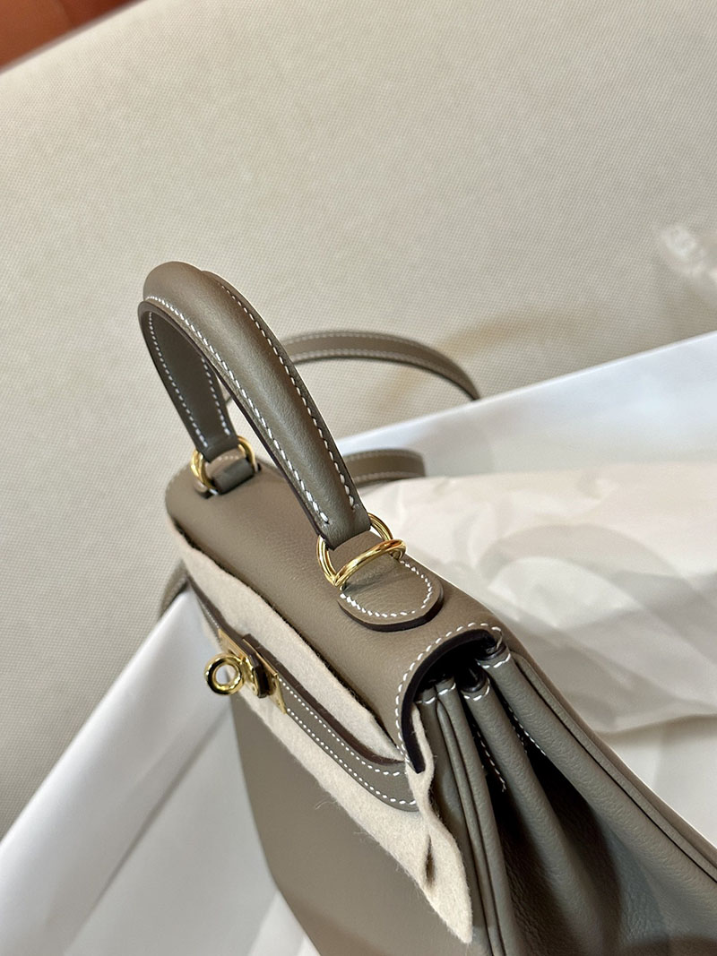 最高級エルメススーパーコピー ケリー25コピー ケリー25 内縫い エトゥープ エバーカラー ゴールド金具 - 画像 (8)