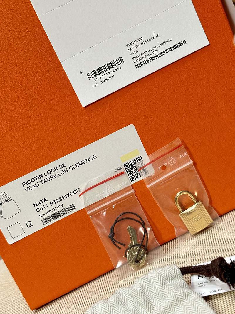 最高級エルメススーパーコピー ピコタンMMコピー ピコタンロック 22 MM ナタ トリヨンクレマンス ゴールド金具 - 画像 (8)
