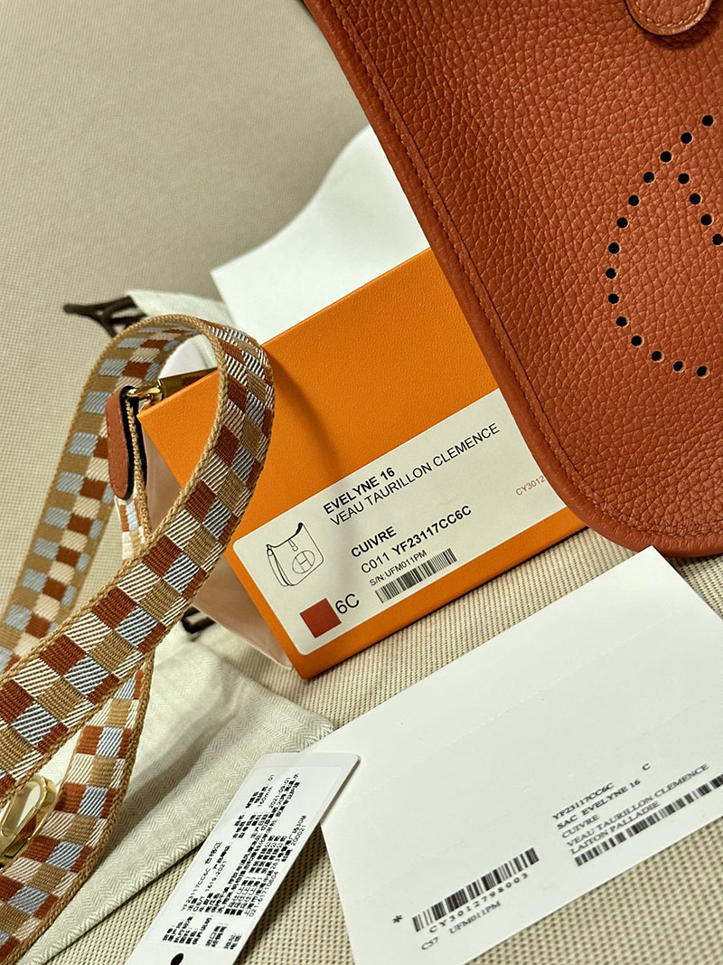 最高級エルメススーパーコピー エヴリンTPMコピー エヴリン 16 TPM キュイーブル トリヨンクレマンス ゴールド金具 - 画像 (8)