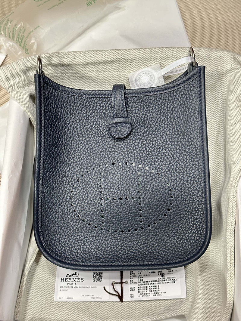 最高級エルメススーパーコピー エヴリンTPMコピー エヴリン 16 TPM ブルーニュイ トリヨンクレマンス シルバー金具 - 画像 (7)