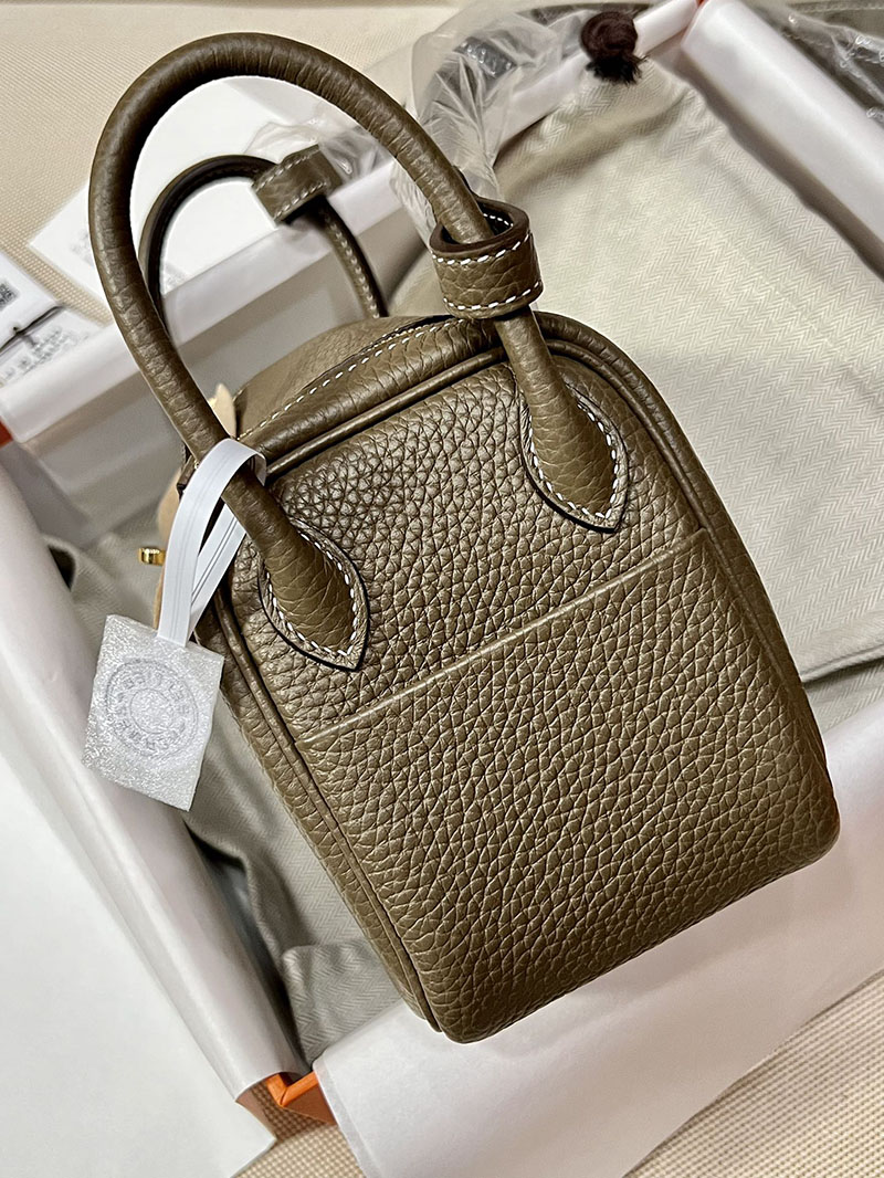 最高級エルメススーパーコピー リンディミニコピー ミニリンディ エトゥープ トリヨンクレマンス ゴールド金具 - 画像 (6)