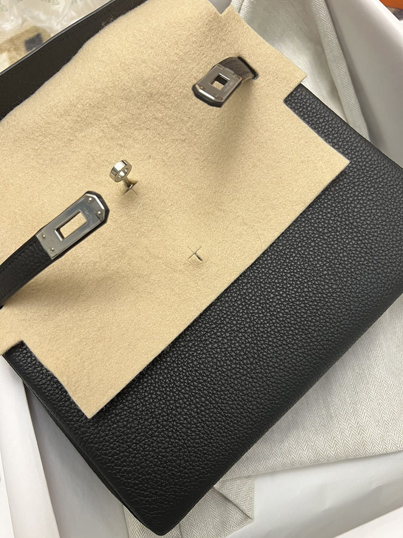 最高級エルメススーパーコピー ケリー25コピー ケリー25 内縫い 黒 ブラック トゴ シルバー金具 - 画像 (8)