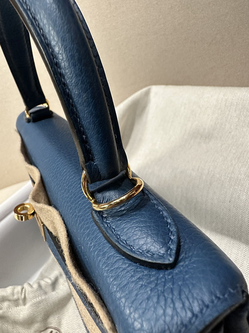 最高級エルメススーパーコピー ケリー25コピー ケリー25 内縫い ディープブルー トゴ ゴールド金具 - 画像 (5)