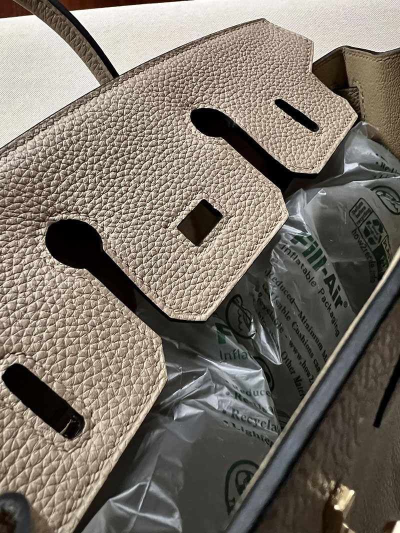 最高級エルメススーパーコピー バーキン25コピー バーキン25 トゥルティールグレー トゴ ゴールド金具 - 画像 (2)