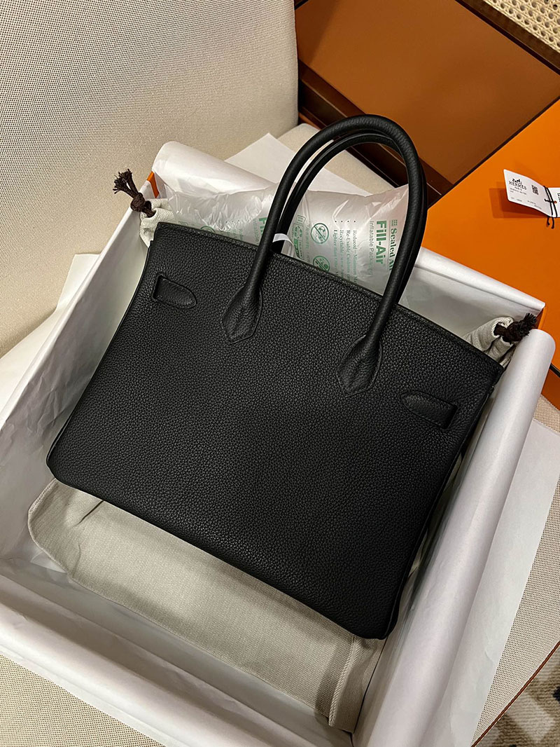 最高級エルメススーパーコピー バーキン30コピー バーキン30 黒 ブラック トゴ シルバー金具 - 画像 (8)