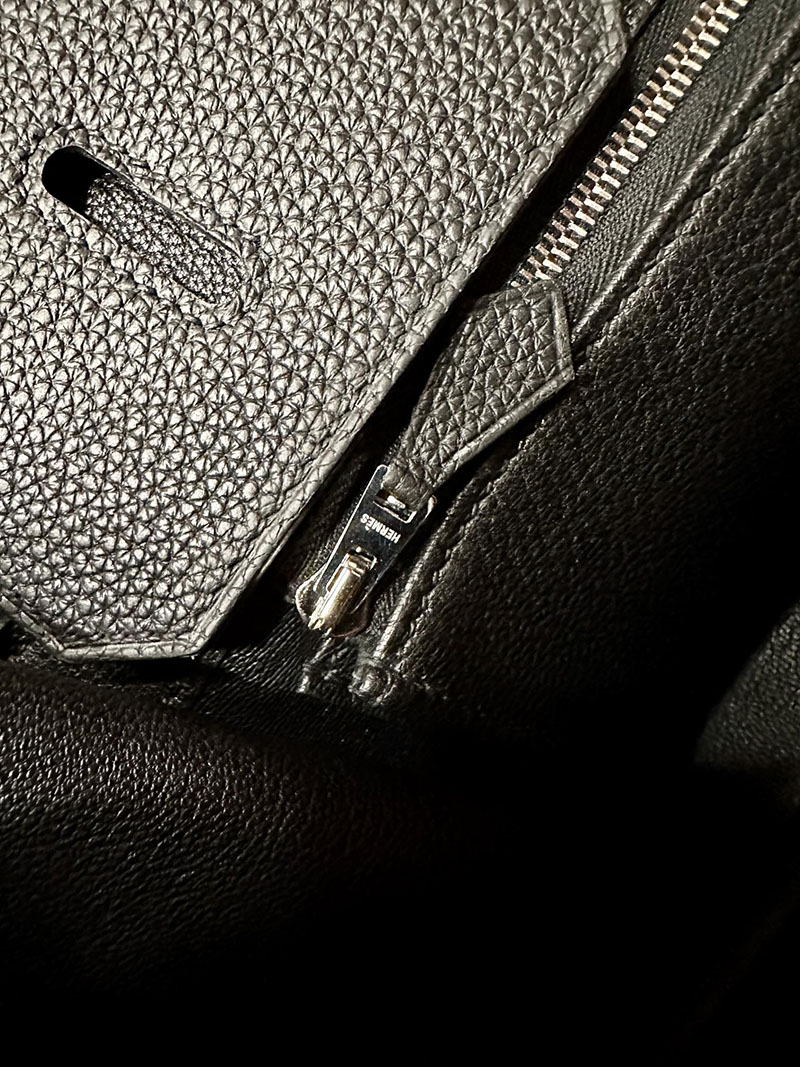 最高級エルメススーパーコピー バーキン40コピー バーキン40 黒 ブラック トゴ シルバー金具 - 画像 (3)