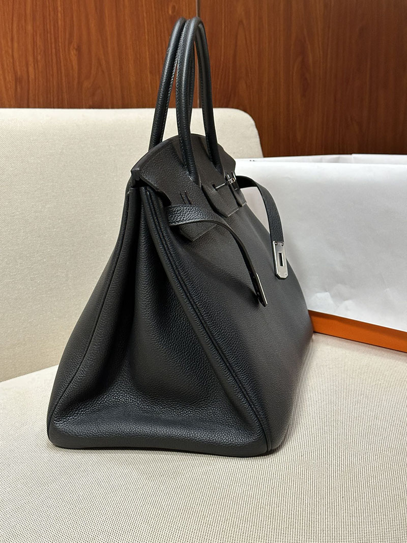 最高級エルメススーパーコピー バーキン40コピー バーキン40 黒 ブラック トゴ シルバー金具 - 画像 (10)
