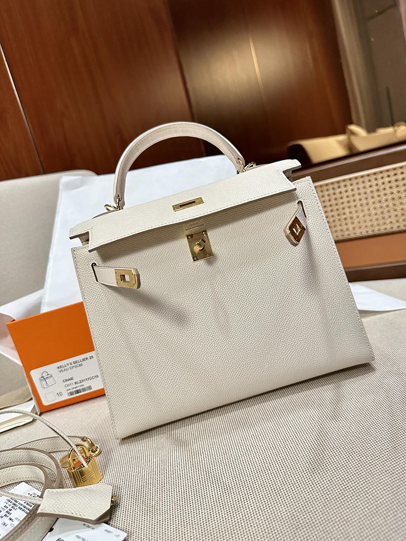 最高級エルメススーパーコピー ケリー25コピー ケリー25 外縫い クレ エプソン ゴールド金具 - 画像 (5)