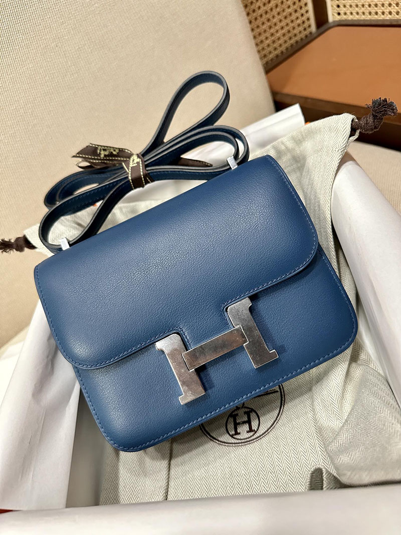 最高級エルメススーパーコピー コンスタンスミニコピー コンスタンス3 ミニ ディープブルー スイフト シルバー金具 - 画像 (2)