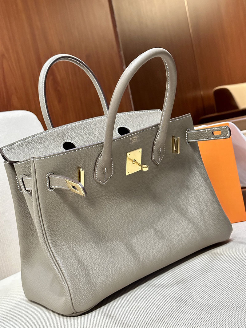 最高級エルメススーパーコピー バーキン30コピー バーキン30 エトゥープ トゴ ゴールド金具 - 画像 (6)