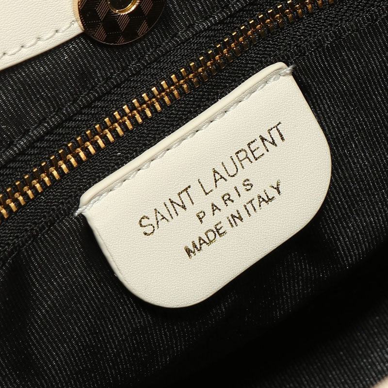 N品 YSL サンローラン CELIA ミニ トート オフホワイト 7910690U90W9207 カーフスキンレザー ゴールド金具 激安優良店 - 画像 (3)